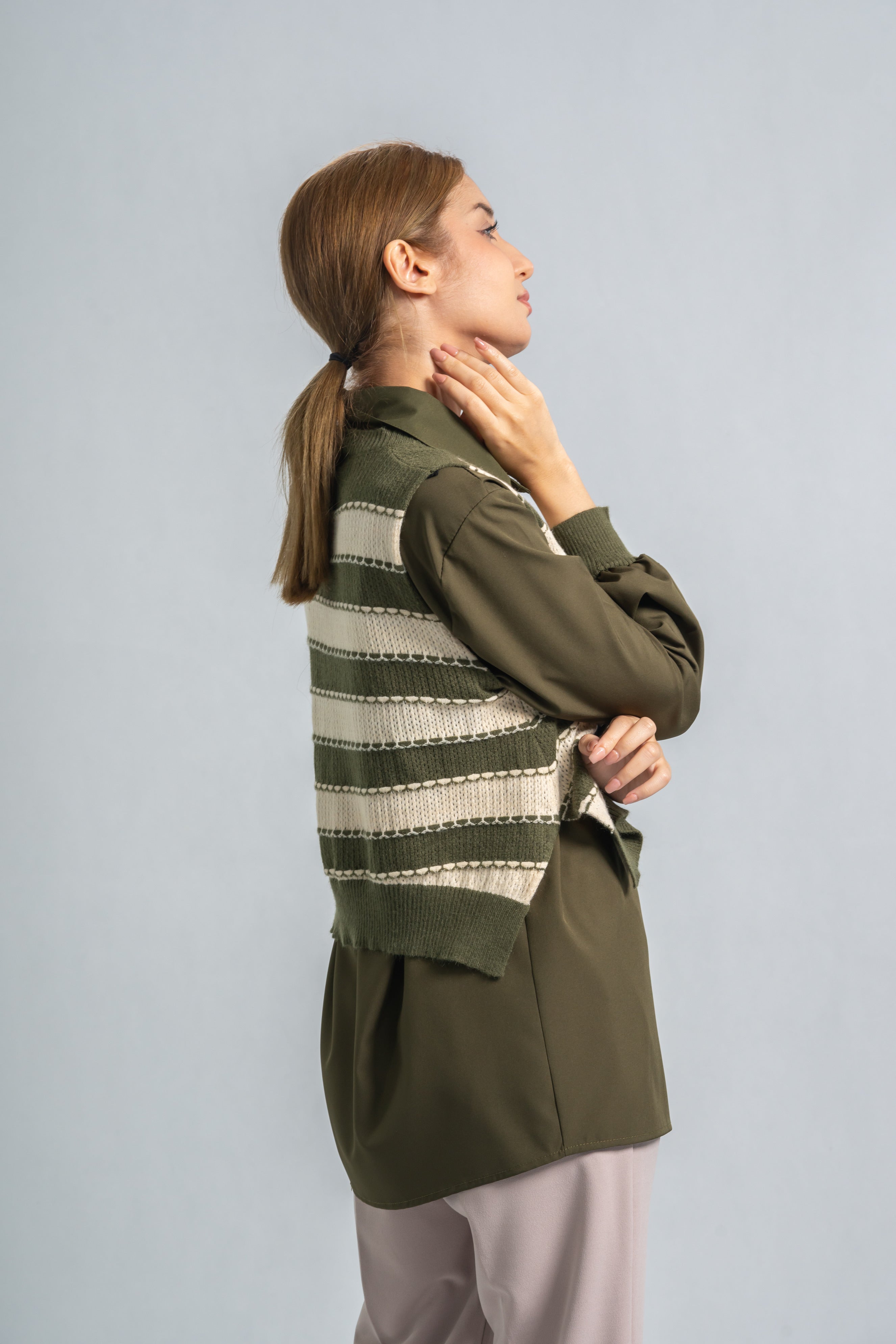 Striped Knit Vest with Matching Shirt | Matching Set